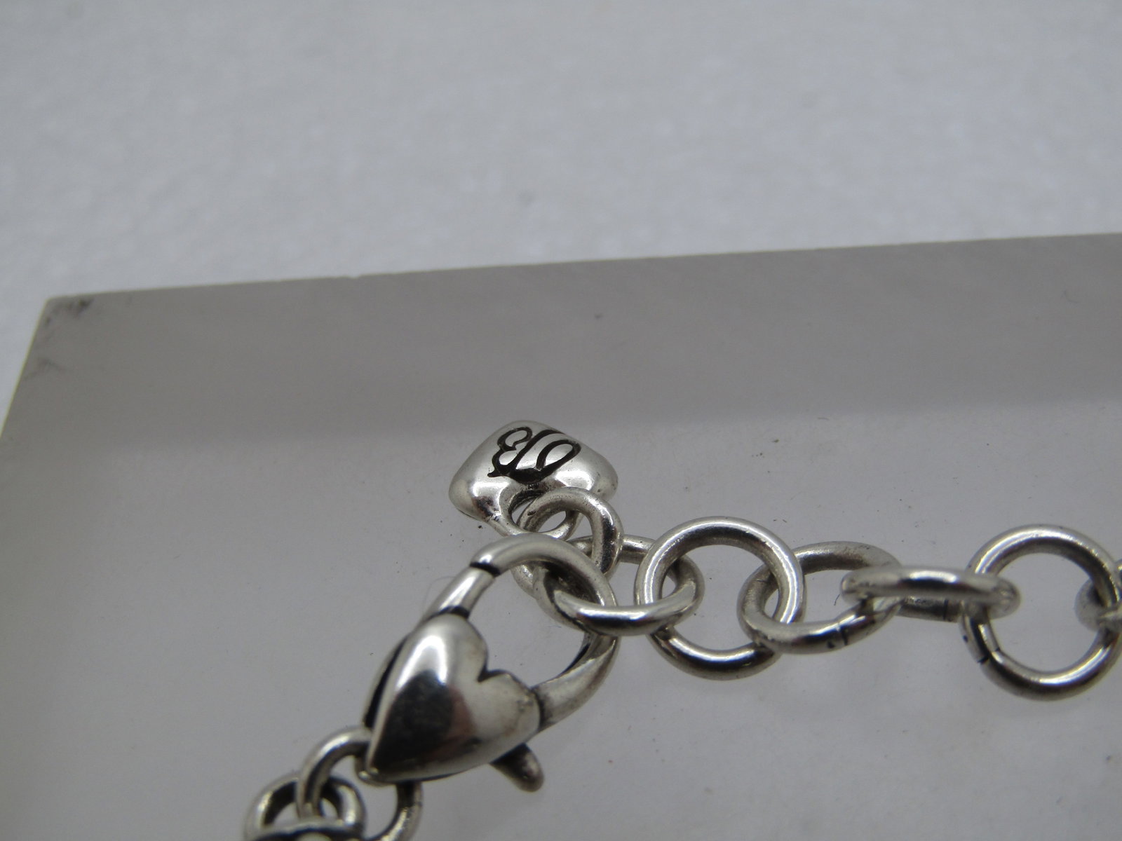 Vintage Brighton Slide Charm Bracelet, 8", Grandmother Golf Ball on tee, Purple Glass, Lucky - 4