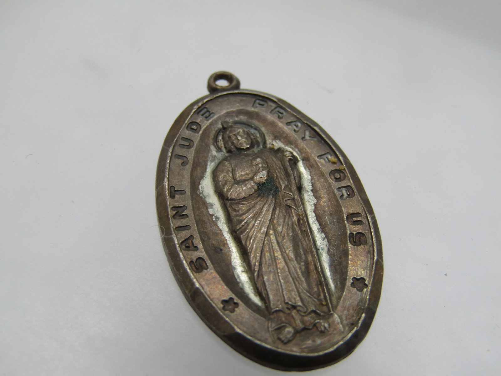 Vintage Sterling St. Jude Pray for Us Medal/Pendant, 1940's-1950's, Signed (1 of 4)