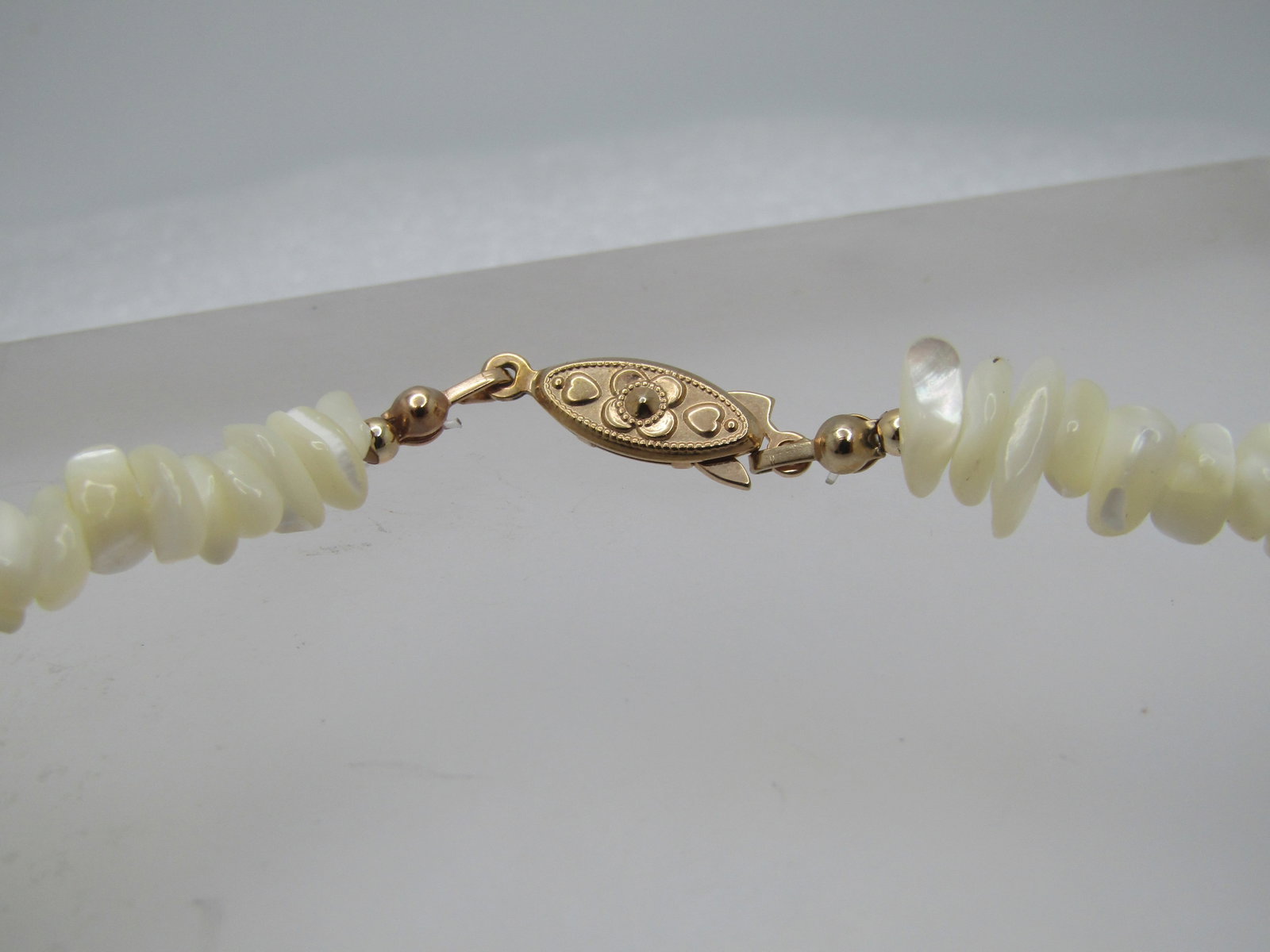 Vintage Mother-of-Pearl Nugget and Drop Necklace, 17",1970's-1980's, Tribal Vibe - 6