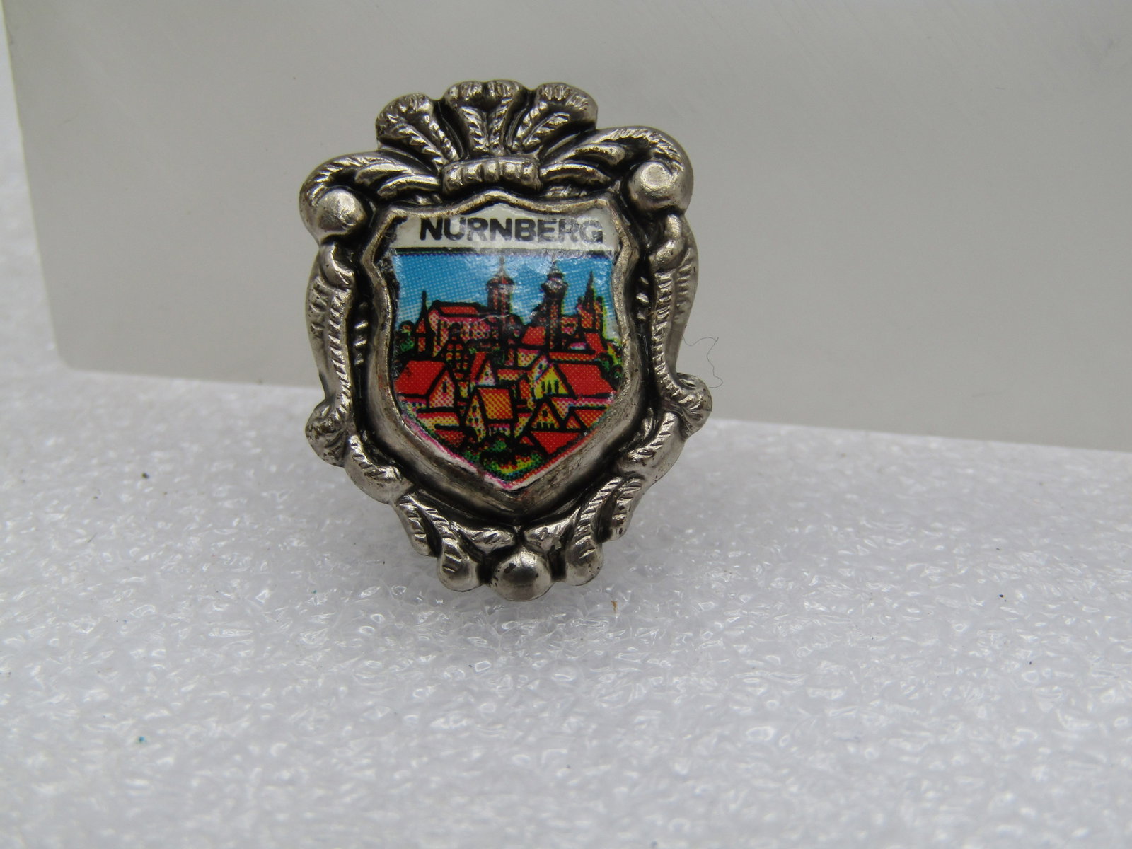 Vintage Nurnberg Crown Crest Brooch, C-Clasp, 1950's-1960's - 3