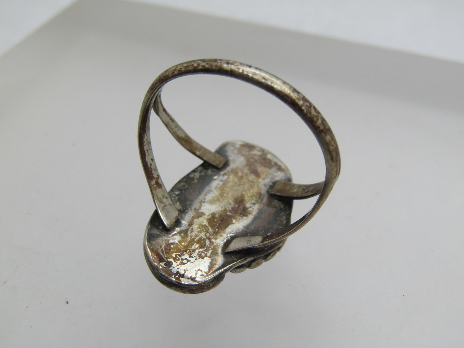 Vintage Sterling Southwestern Turquoise Ring, Sz. 8, 1960's-1970's, Unisex - 4