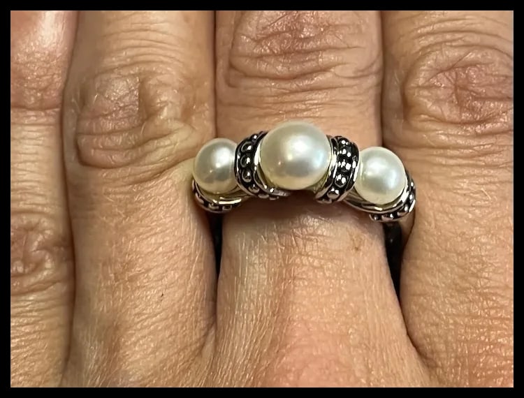 Honora Cultured Pearl Sterling Silver Ring - 6