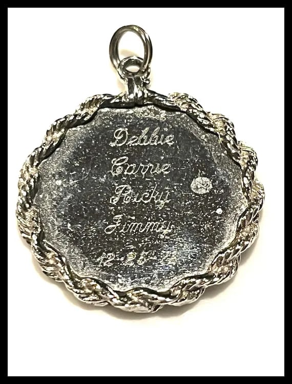 Vintage Merry Christmas Script Disk Charm - 5