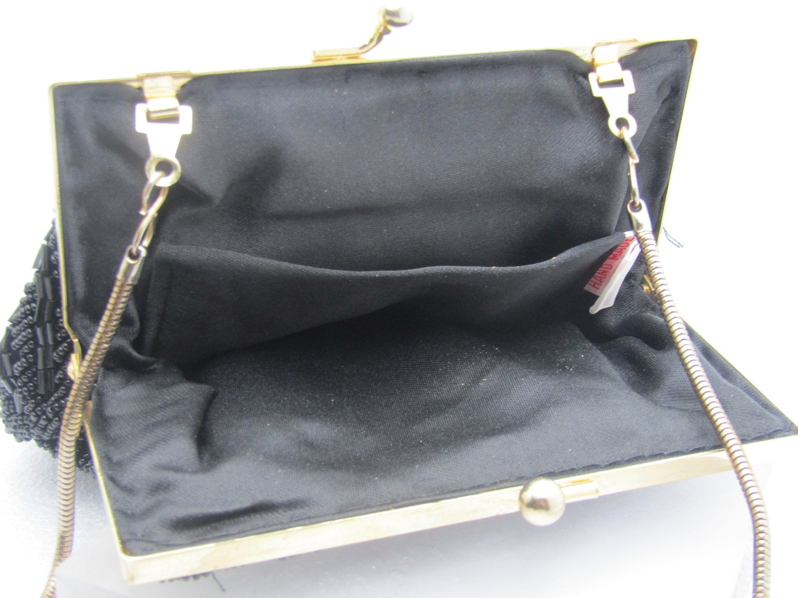 Vintage Black Beaded Shell Shaped Purse. 1980's or Earlier, Evening Bag or Clutch. - 3
