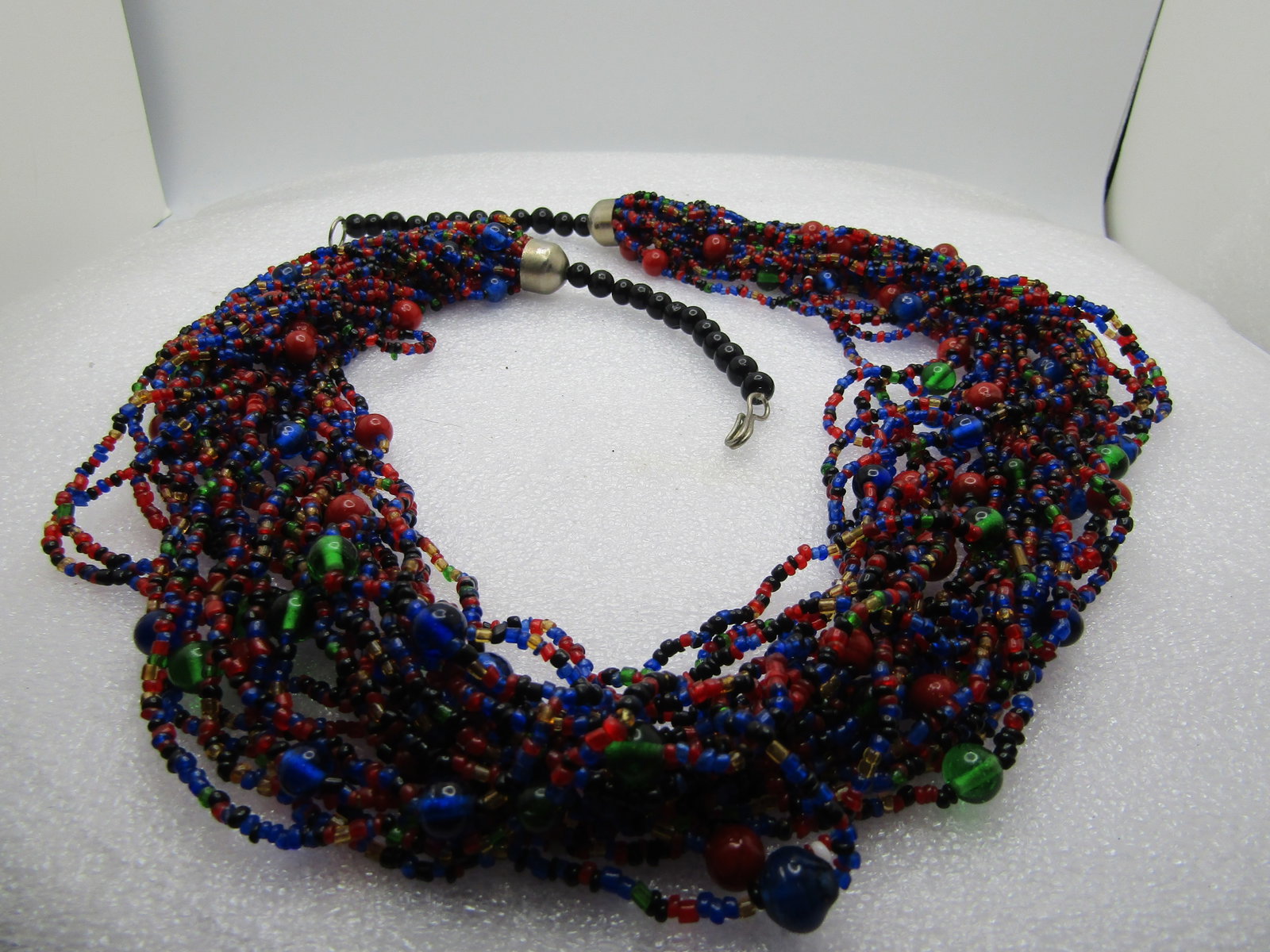 Vintage 23 Strand Glass Beaded Necklace, Boho. 27", 1960's-1970's (1 of 4)