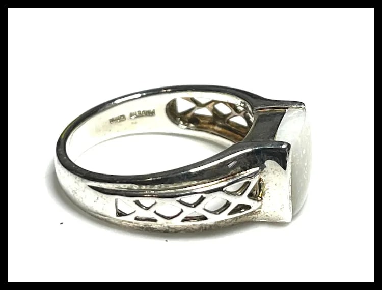 Estate Sterling Silver Opal Ring - 5
