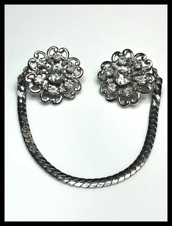 Vintage Rhinestone Statement Collar Clip - 2