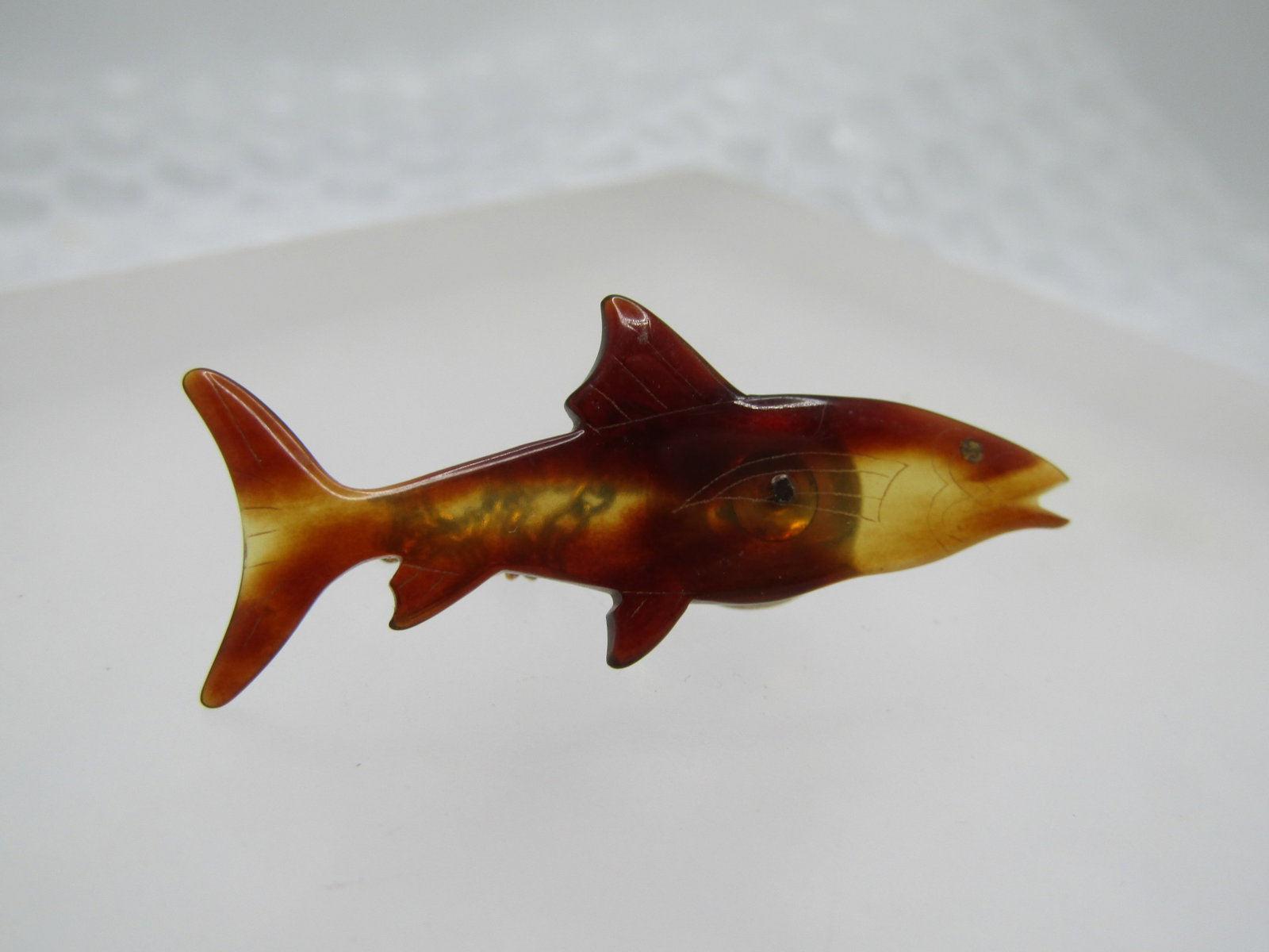 Vintage Tortoiseshell Fish/Shark Tack Pin, 1960's-1970's (1 of 4)