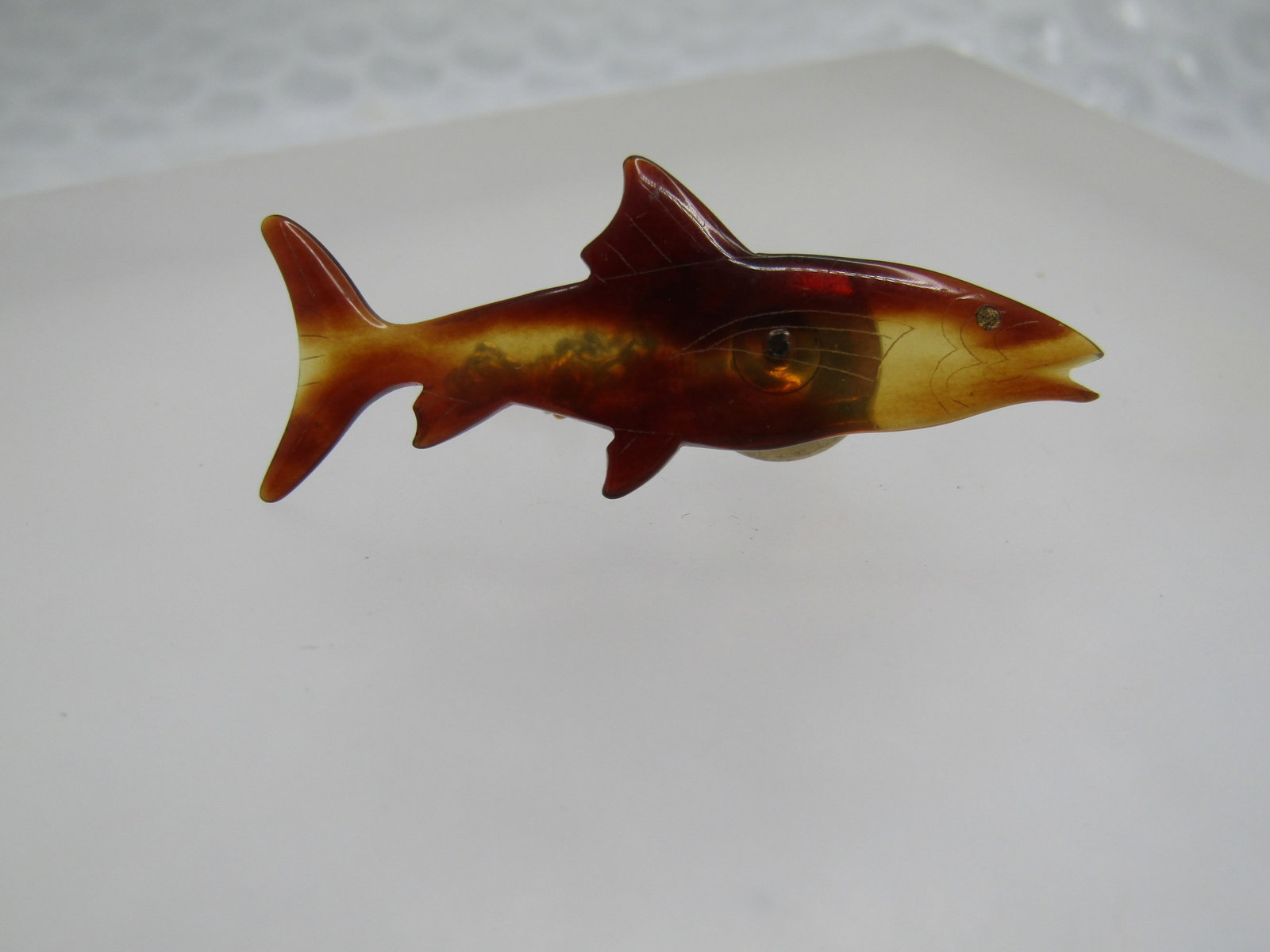 Vintage Tortoiseshell Fish/Shark Tack Pin, 1960's-1970's - 2