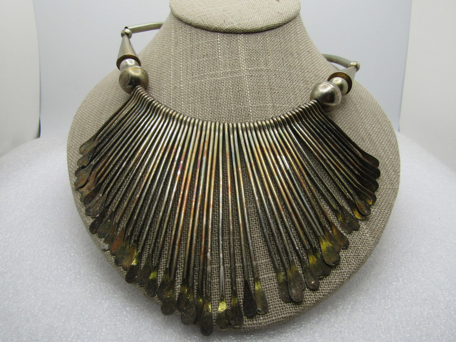 Vintage Tribal Staggered Bib Necklace, 21.5", 1980's (1 of 5)