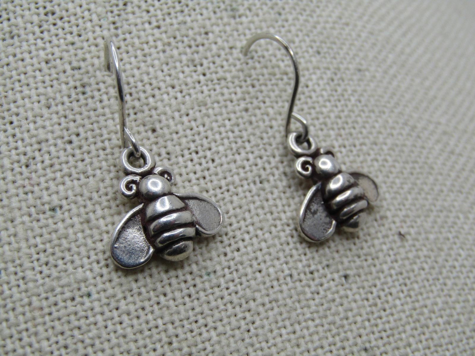 Vintage Sterling Bee Earrings, Dangle, Pierced - 2