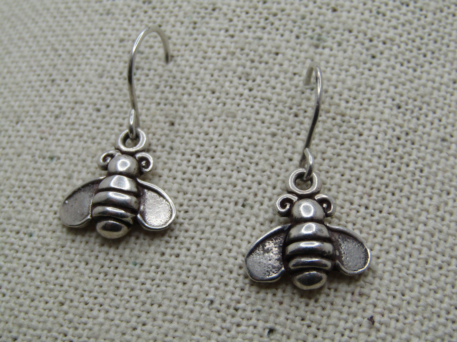 Vintage Sterling Bee Earrings, Dangle, Pierced - 3