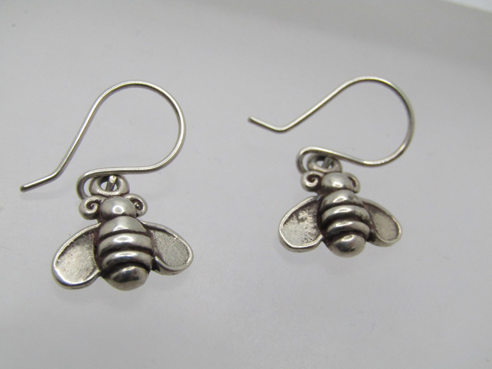 Vintage Sterling Bee Earrings, Dangle, Pierced - 4