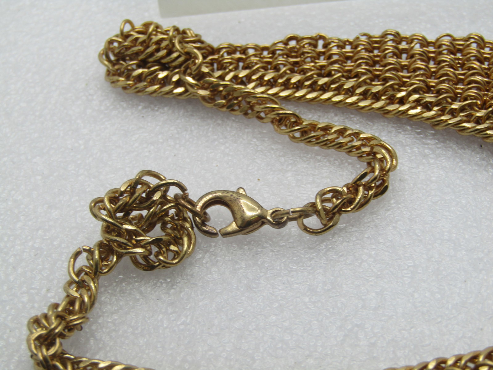 Vintage Mesh Pointed Bib Necklace 16", Gold Tone, 1980's-1990's - 8