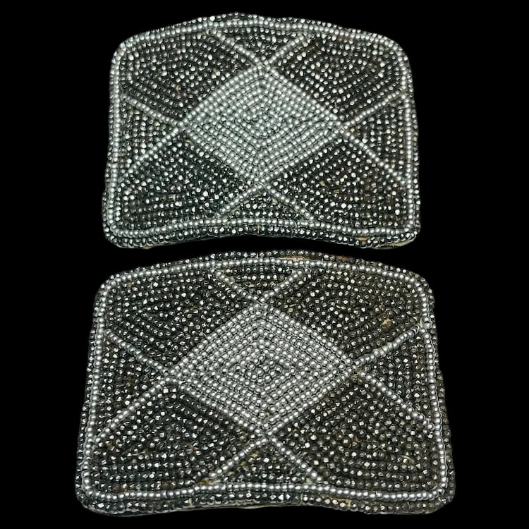 Vintage Beaded Pewter Color Accessories (1 of 7)
