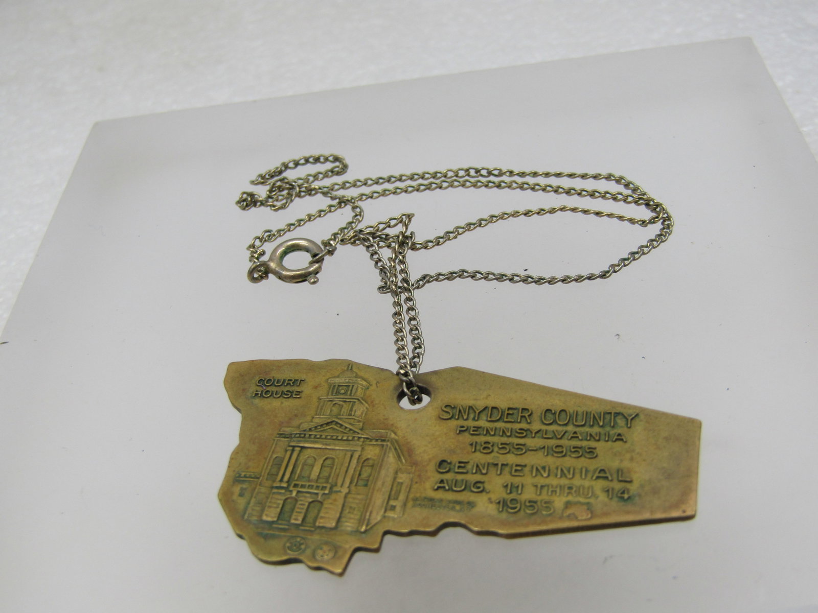 Vintage Snyder County, PA Centennial Necklace, 1955, 16" - 2