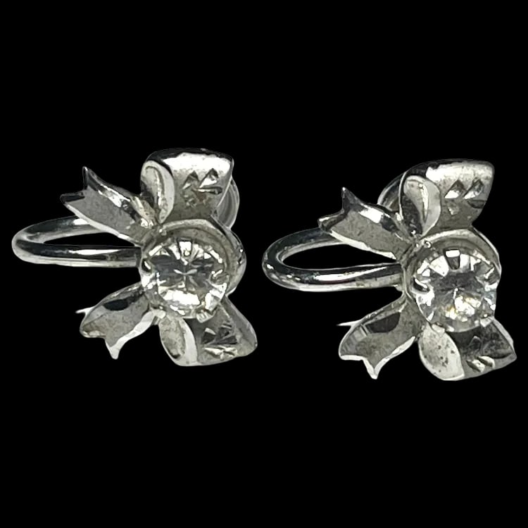 Vintage Marvel Screw Back Bow Earrings (1 of 6)