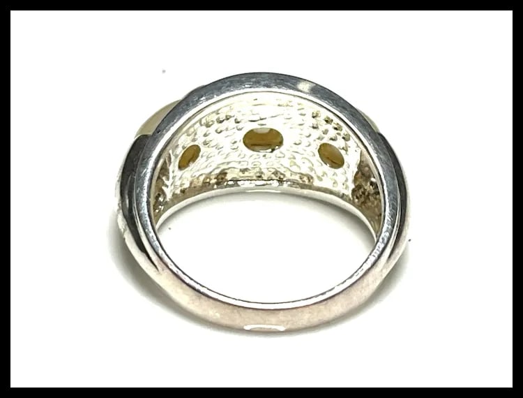 Estate Sterling Silver Signed Cocktail Ring - 5