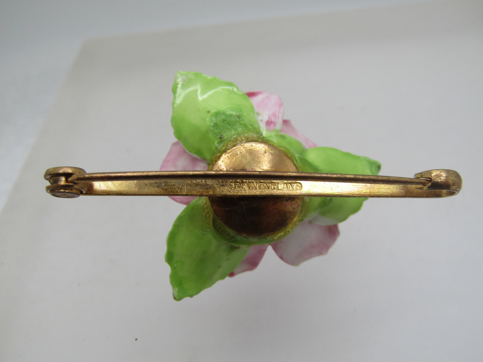 Vintage Porcelain Rose Brooch, England, 1950's-1960's - 4