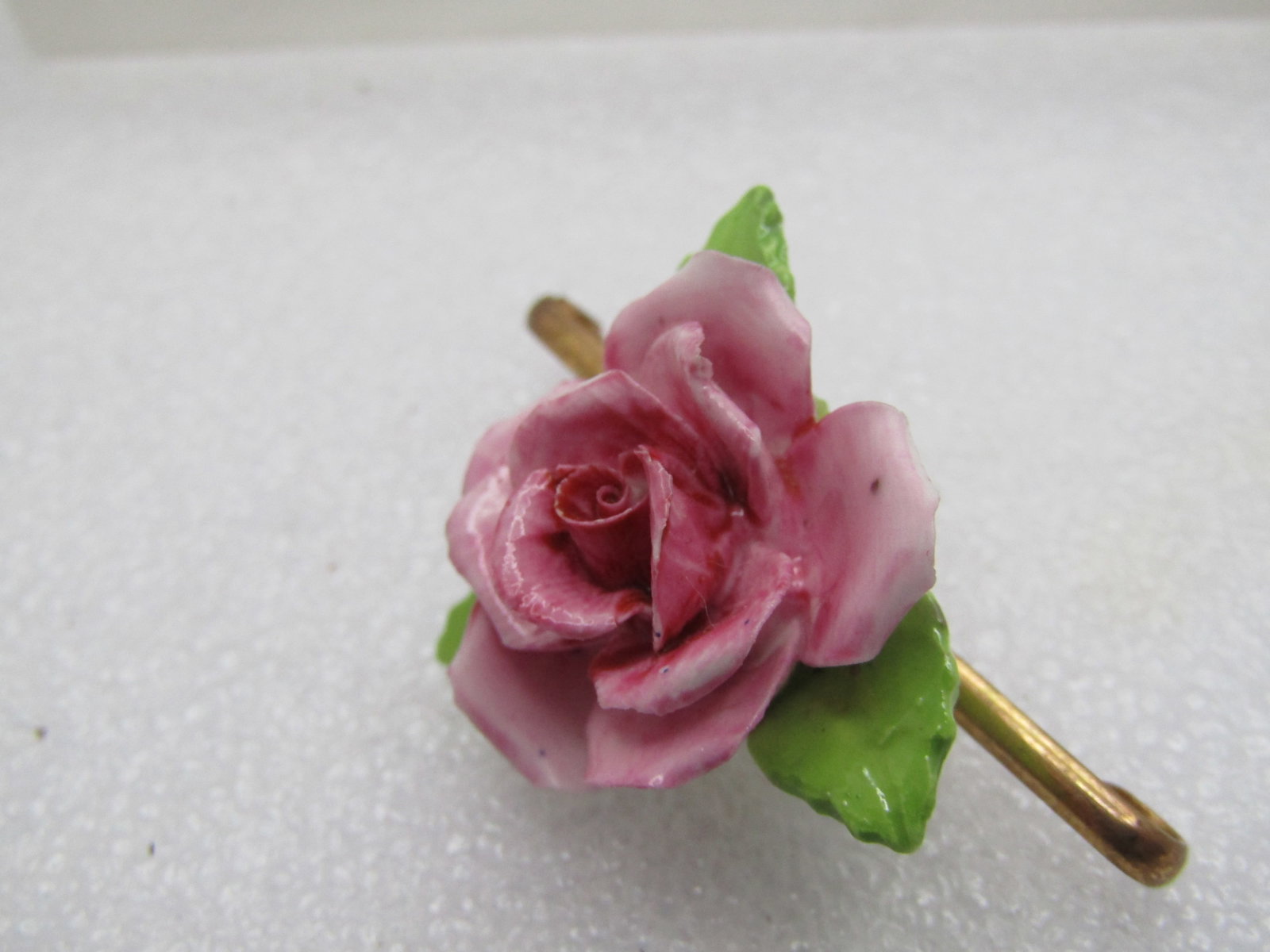 Vintage Porcelain Rose Brooch, England, 1950's-1960's - 6