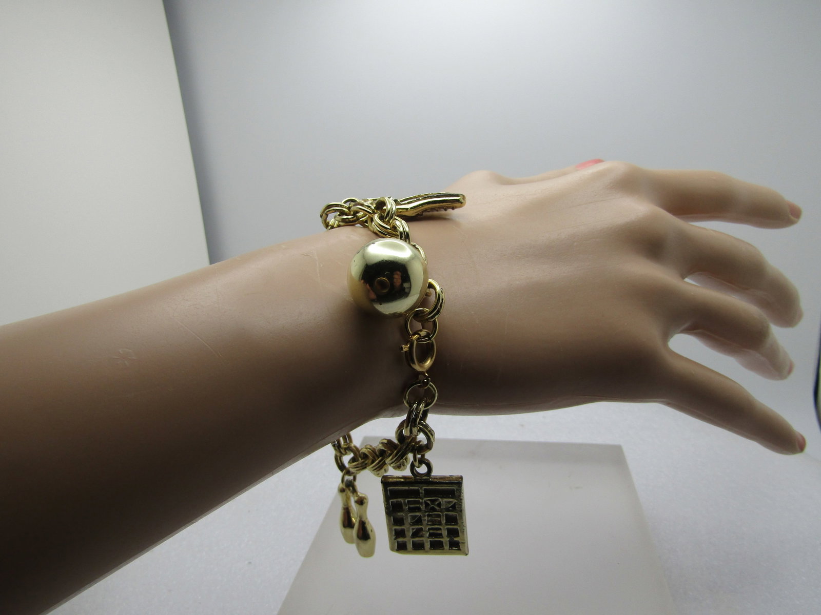 Vintage Bowling Charm Bracelet, 7", 1960's-1970's - 3