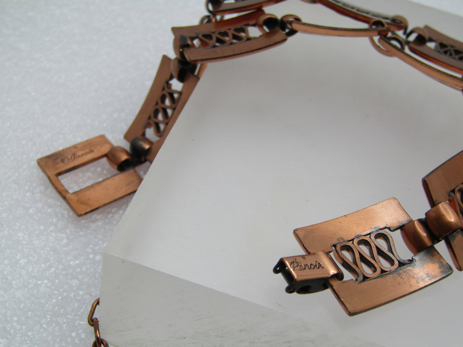 Vintage Renoir Scrolled Copper Necklace, Bracelet, Single Earring. Mid-Century - 4