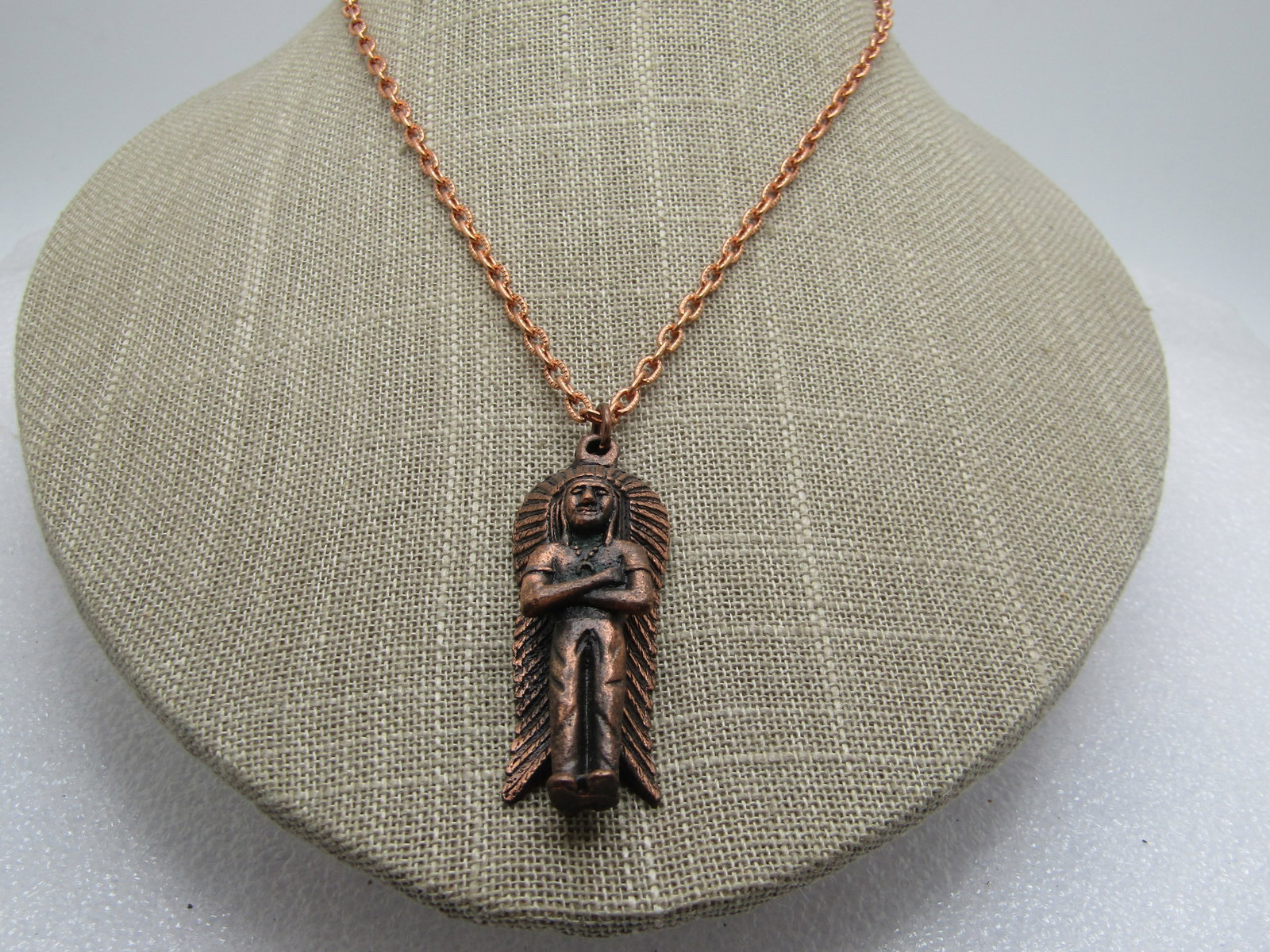 Vintage Copper Indian Chief Necklace, 24", 1960's-1970's (1 of 6)