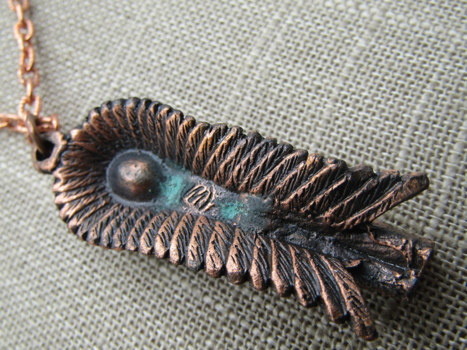 Vintage Copper Indian Chief Necklace, 24", 1960's-1970's - 4