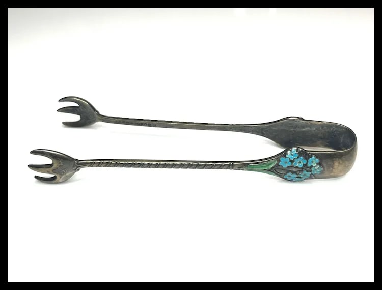 Vintage Sterling Silver and Enamel Forget Me Not Spoon - 4