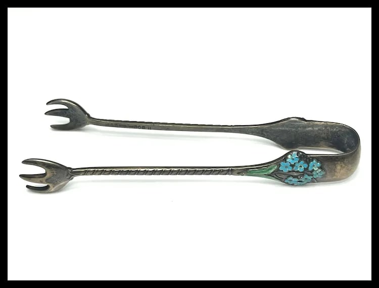 Vintage Sterling Silver and Enamel Forget Me Not Spoon - 5