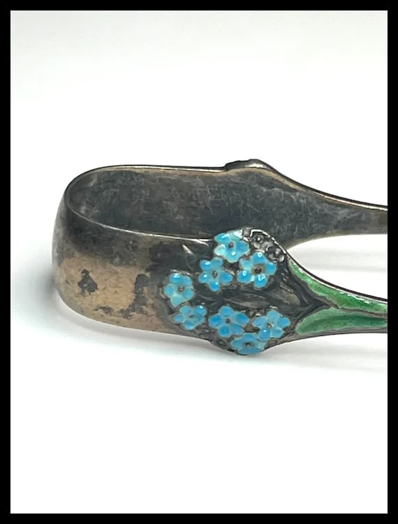 Vintage Sterling Silver and Enamel Forget Me Not Spoon - 7