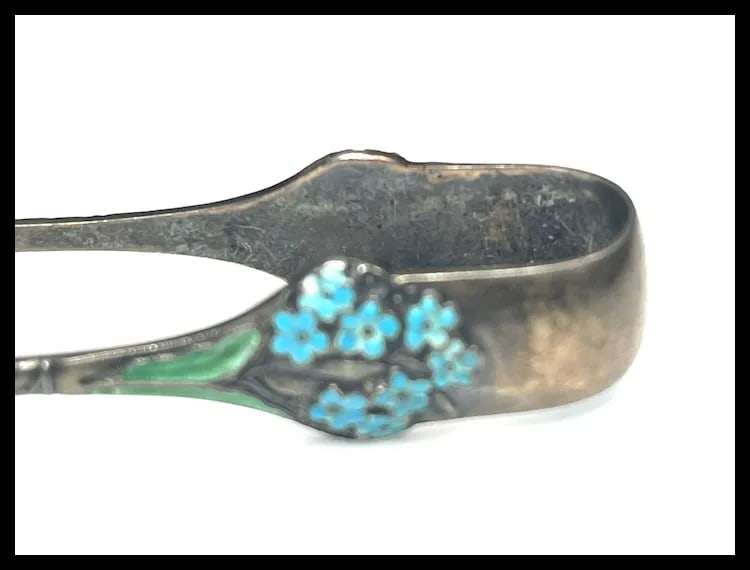 Vintage Sterling Silver and Enamel Forget Me Not Spoon - 8