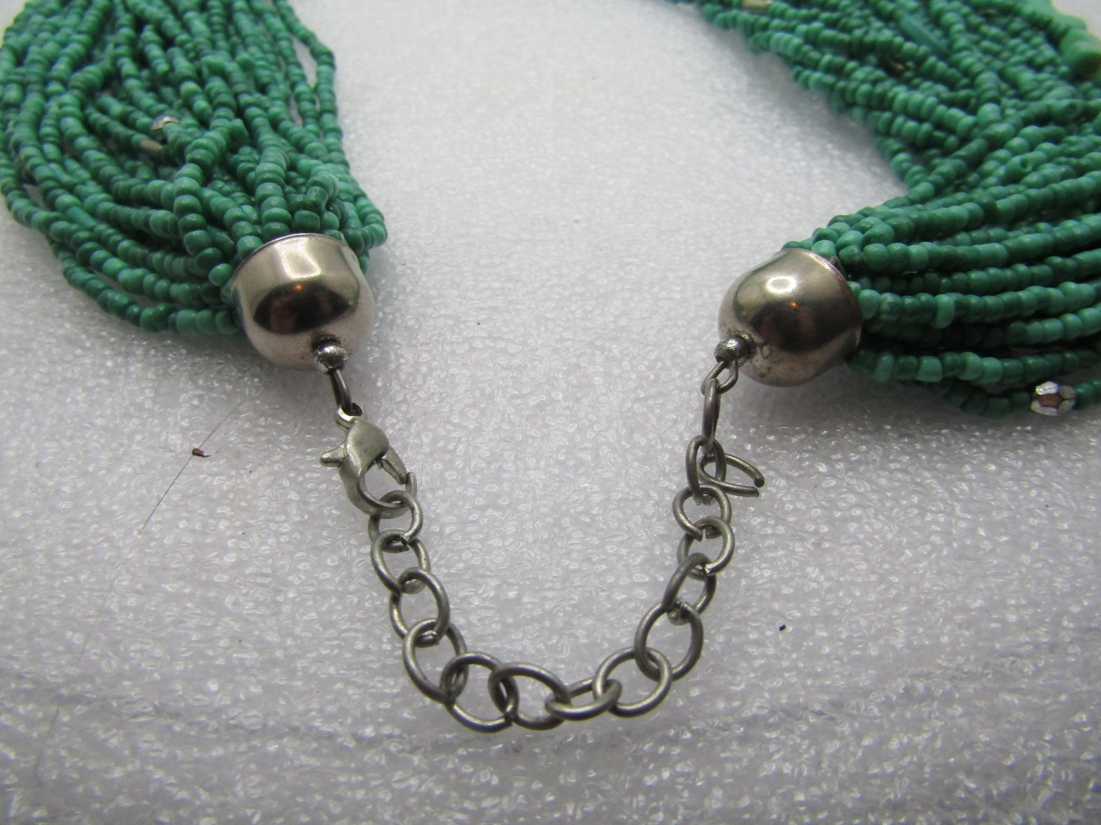 Vintage Turquoise Seed Bead & Cross Necklace, 23", 1980's - 6