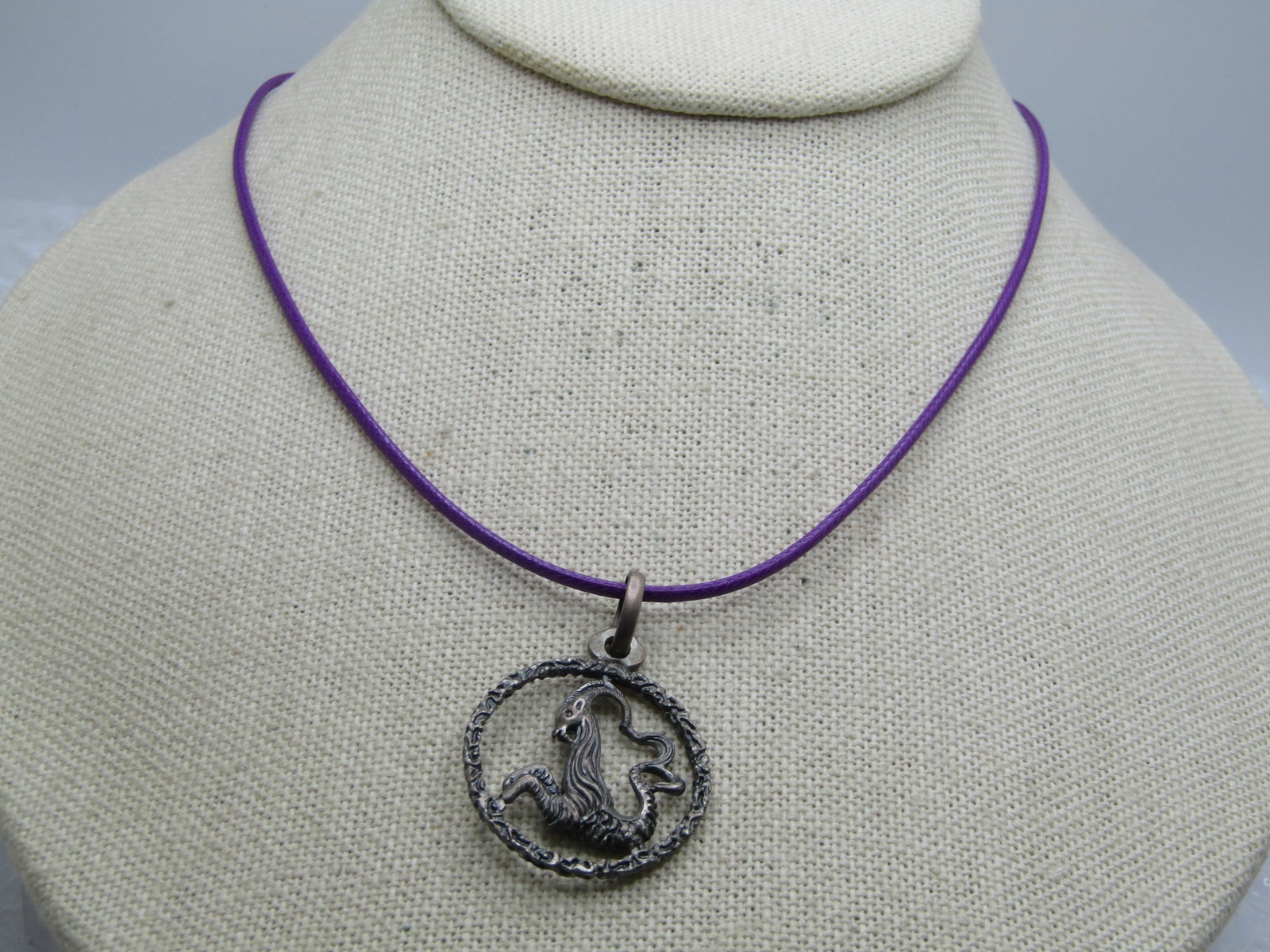 Vintage Sterling Capricorn Goat Necklace, 20", Signed Unoaerre - 2