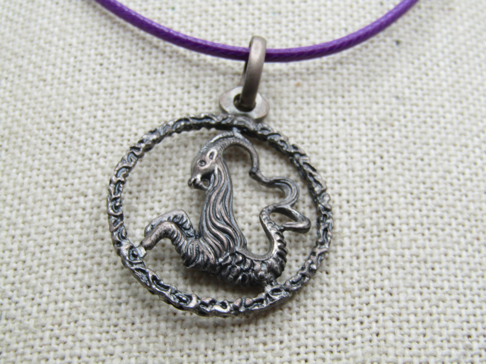 Vintage Sterling Capricorn Goat Necklace, 20", Signed Unoaerre - 3