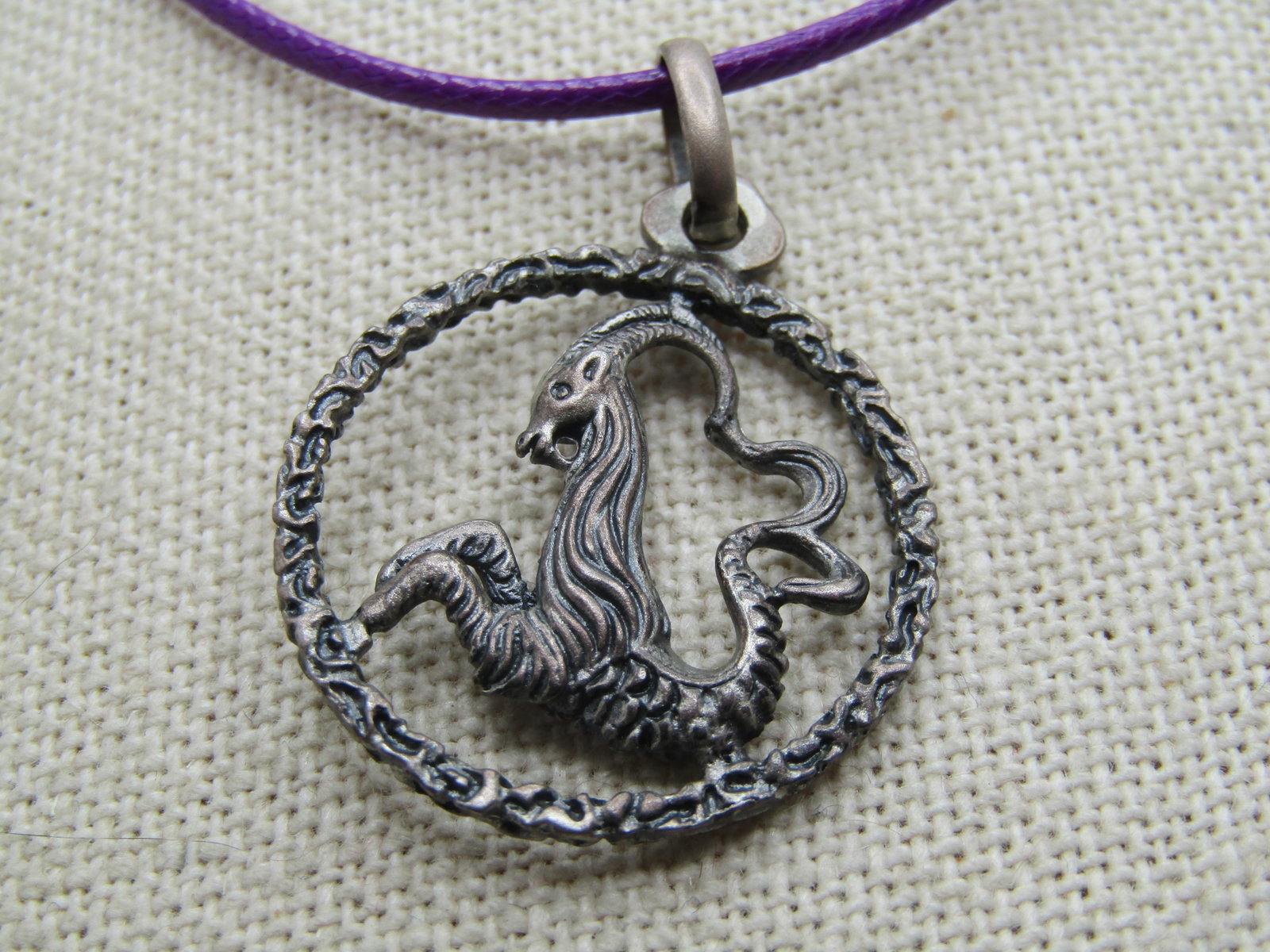Vintage Sterling Capricorn Goat Necklace, 20", Signed Unoaerre - 6