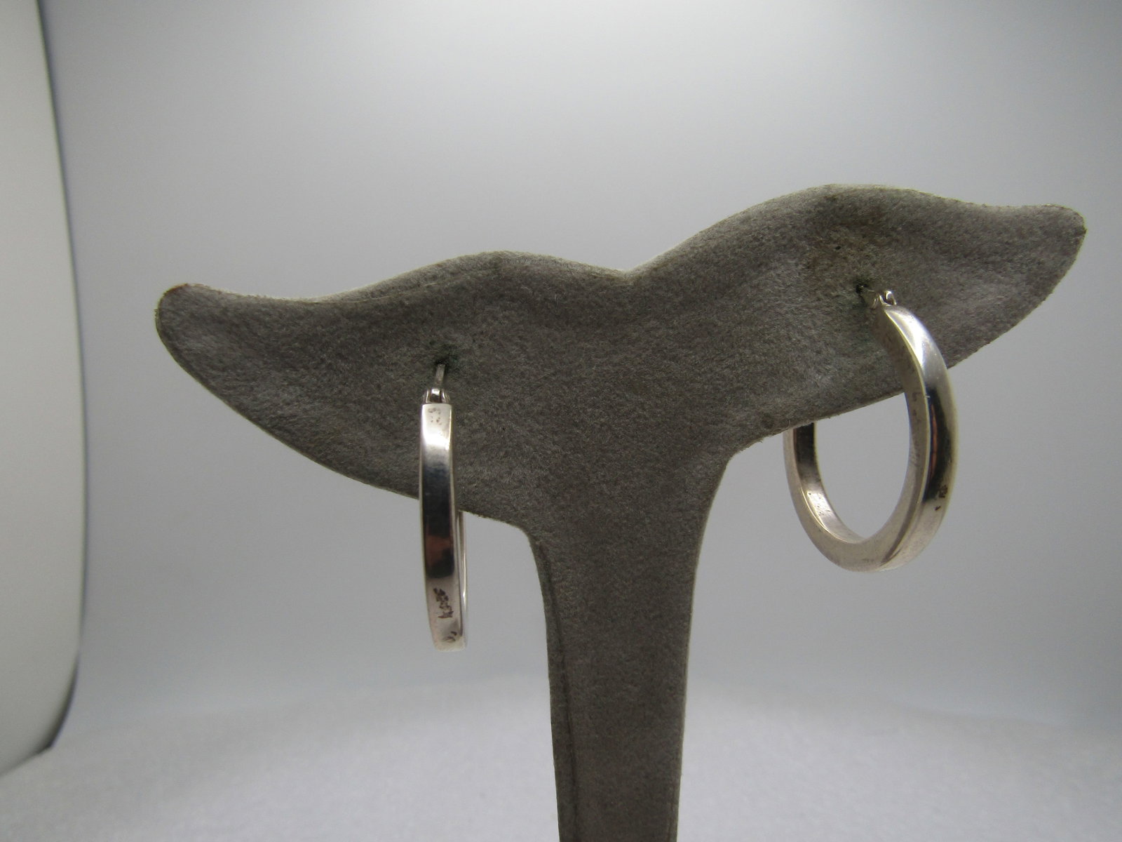 Vintage Sterling Hoop Earrings, Pierced, 1", 1980's-1990's (1 of 6)