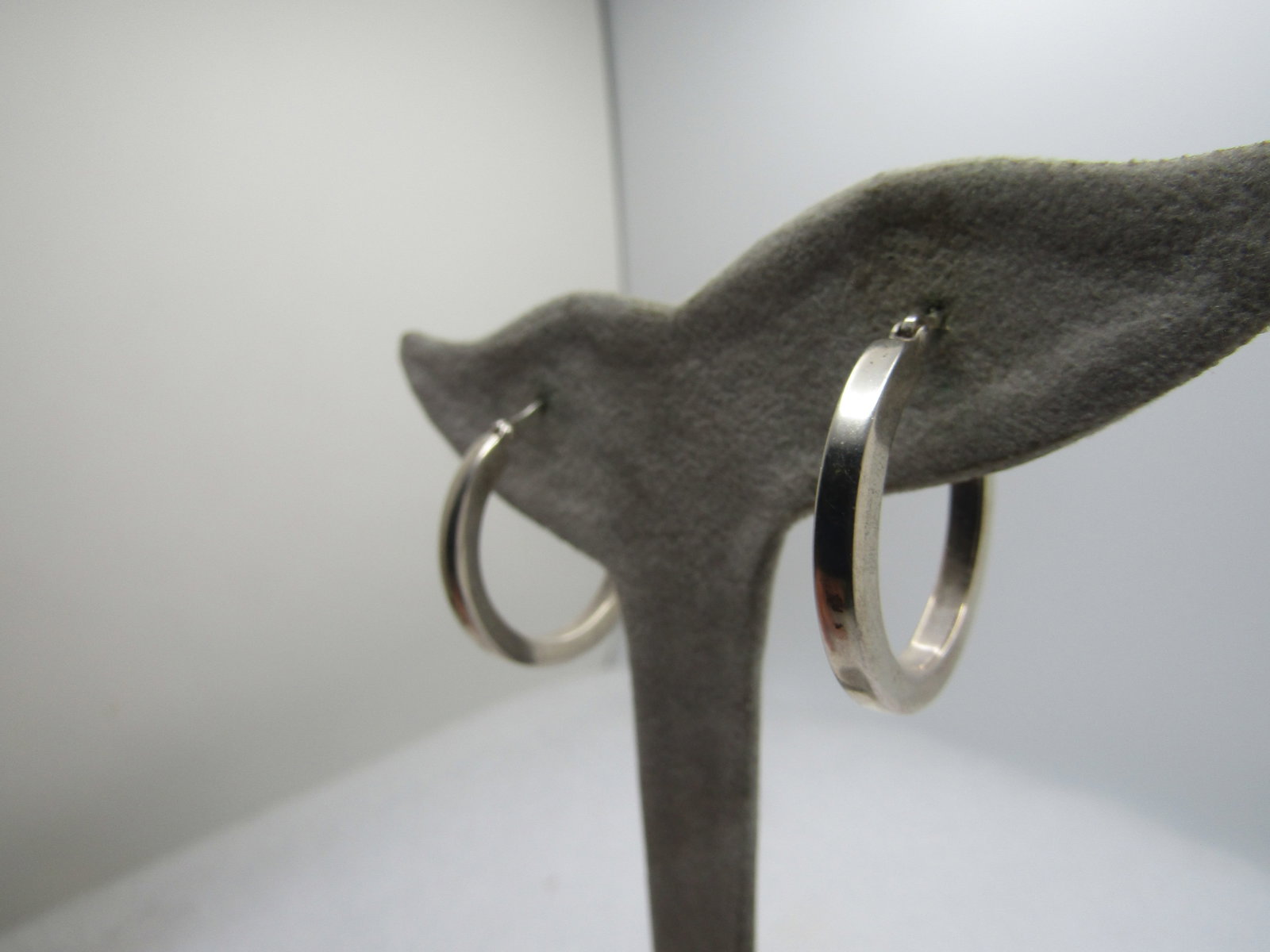 Vintage Sterling Hoop Earrings, Pierced, 1", 1980's-1990's - 3