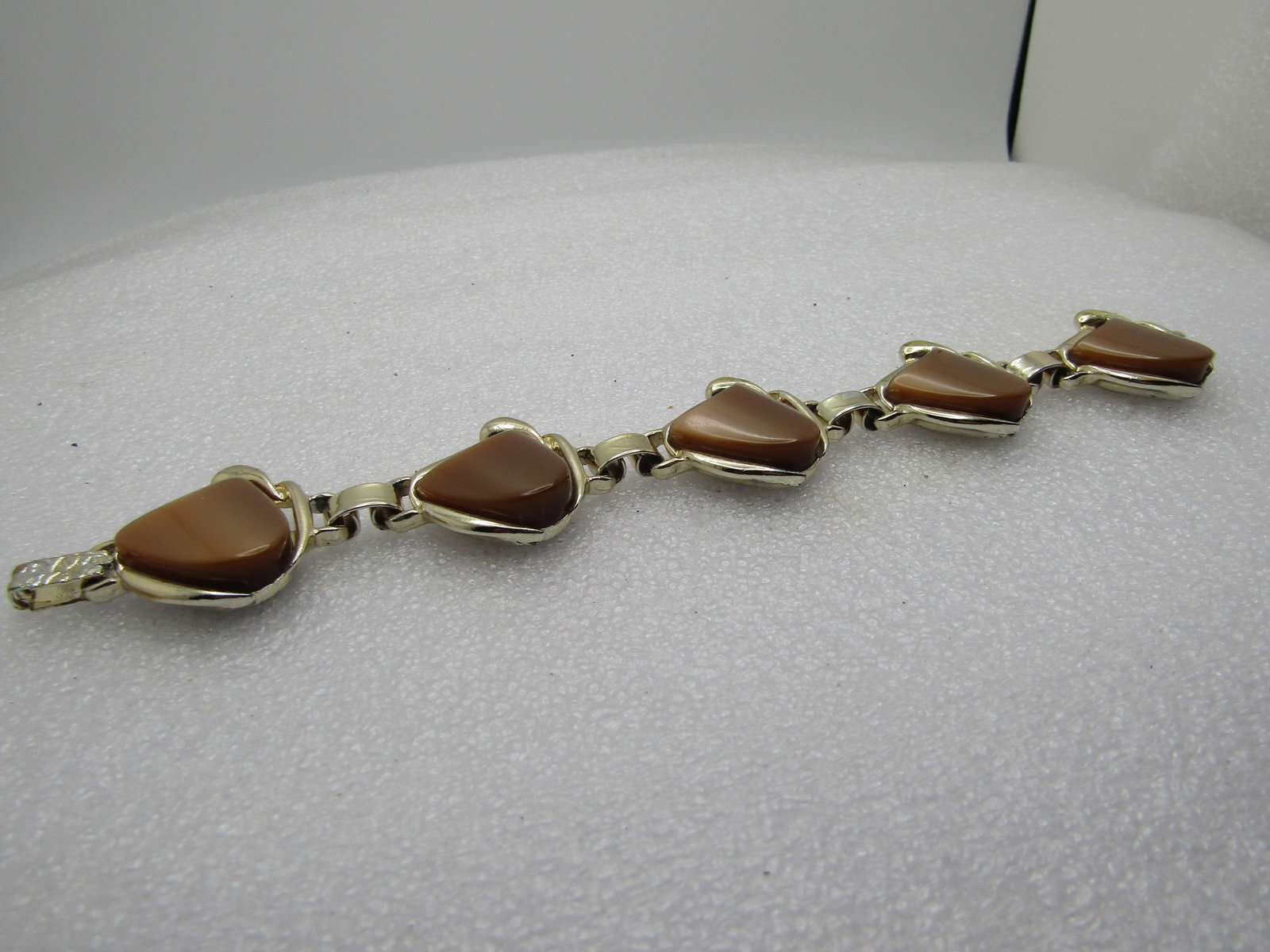 Vintage Brown Thermoset Bracelet, 1960's, 7" - 4
