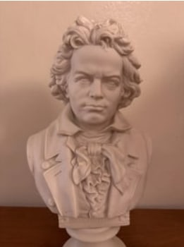 Beethoven Parian Bust: It measures 11 1/2" high x 6 1/2" x 4" and dates around 1900. It has no chips, cracks or repairs