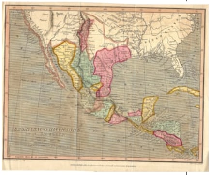 1833 Fisher Map of Mexico and Central America -- Spanish Dominions, in N. America: Title:1833 Fisher Map of Mexico and Central America -- Spanish Dominions, in N. America,li>Cartographer:Fisher and SonsYear/Place:1833. LondonMap Dimension (in.):7.3 X 9,5 in.Description:This handsome
