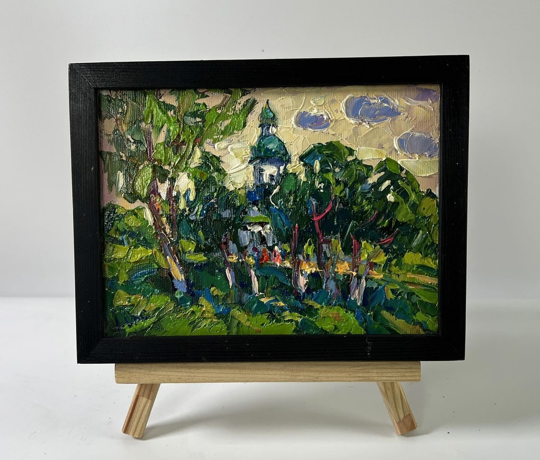Oil painting Morning Church Oksana Ivanyuk: Title: Oil painting Morning Church Oksana Ivanyuk Description: NoAAA5936*** ABOUT THIS PAINTING **** TITLE: "Morning Church"* ARTISTS: Oksana Ivanyuk* SIZE: 15x20 cm/5.90x7.87 inches'* MEDIUM: oil, ca