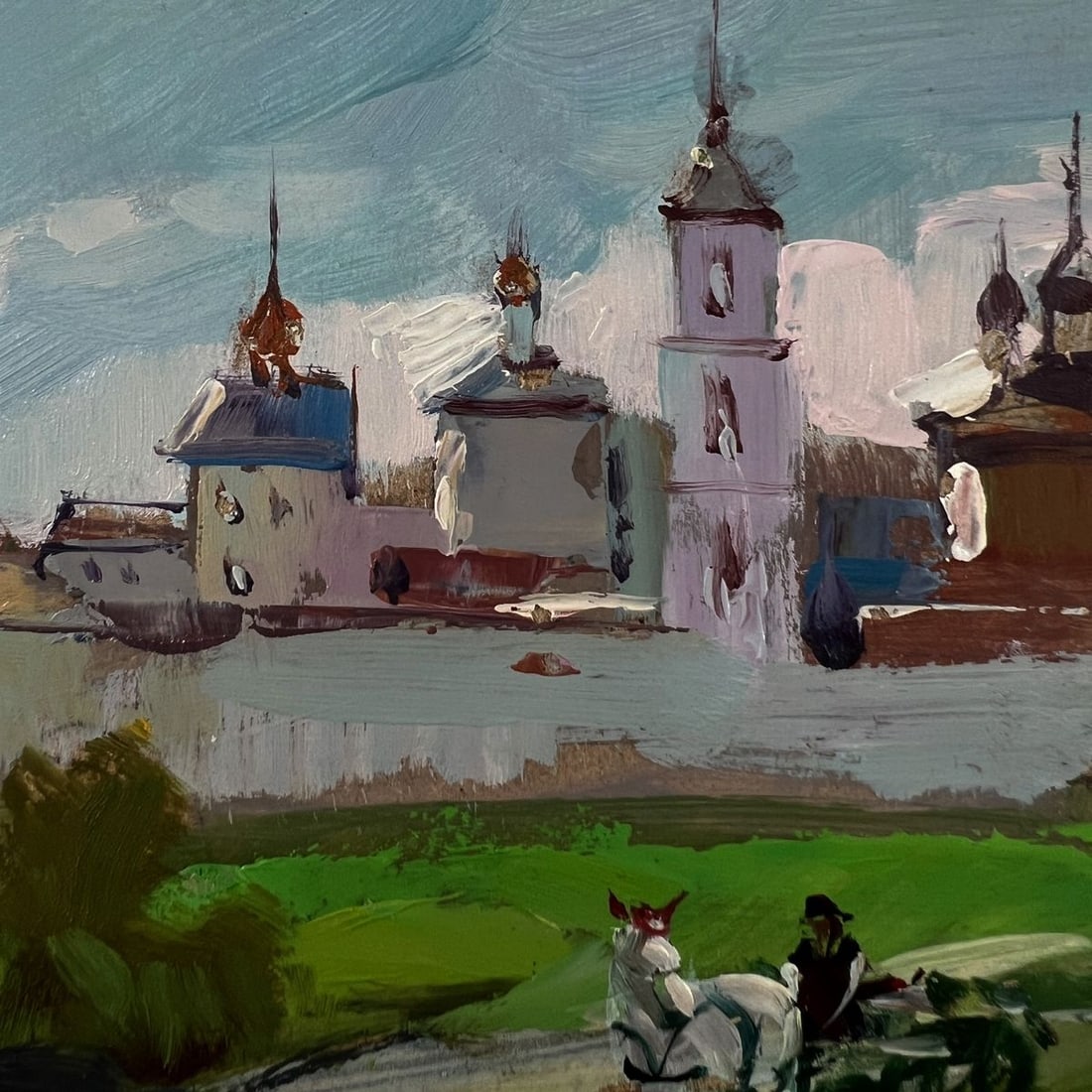 Oil painting Ancient city monastery Yuriy Suprunchuk - 4