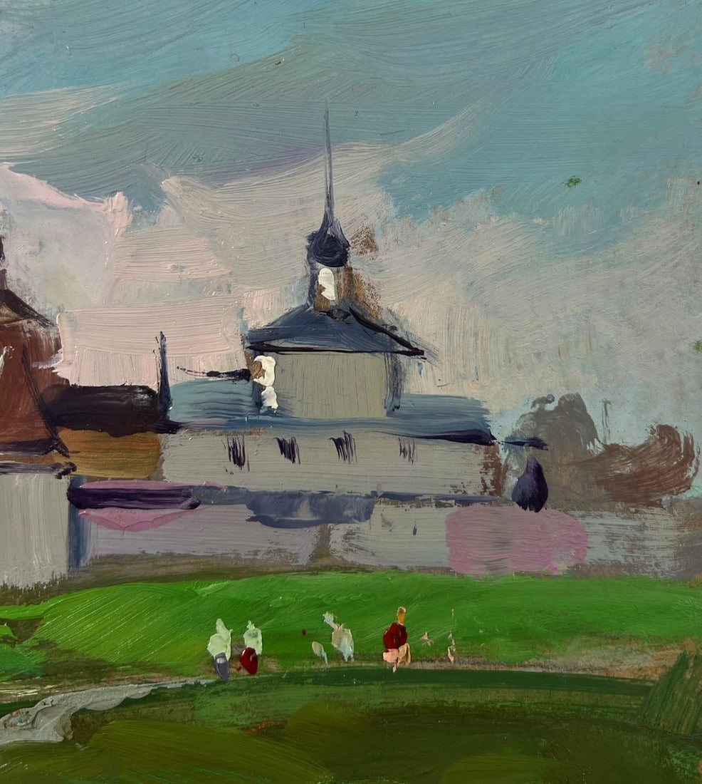 Oil painting Ancient city monastery Yuriy Suprunchuk - 5