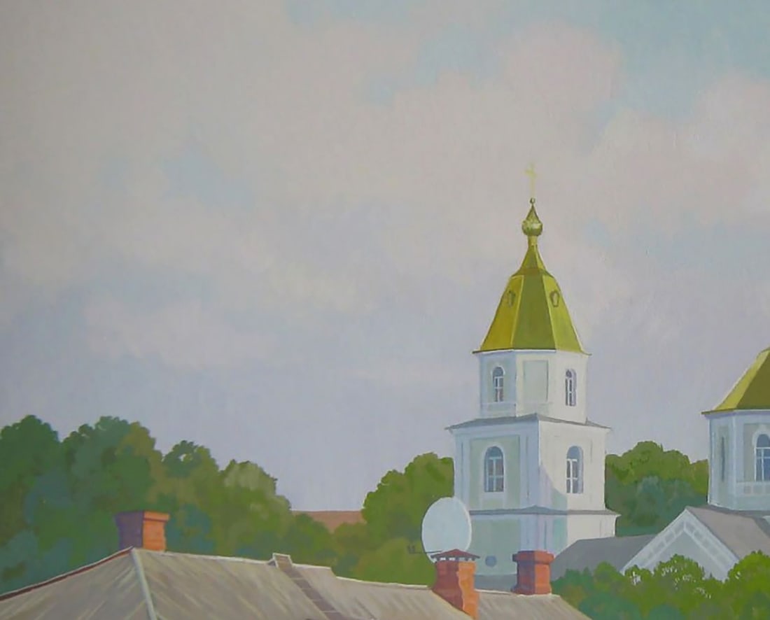 Acrylic painting City Church Valery Savenets - 4