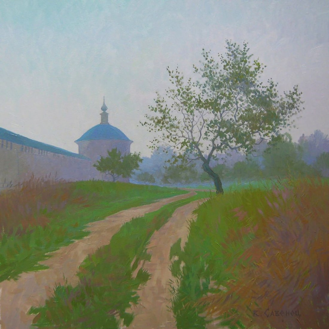 Oil painting September autumn morning Valery Savenets: Title: Oil painting September autumn morning Valery Savenets Description: NoSav 374*** ABOUT THIS PAINTING **** TITLE: "September autumn morning"* ARTISTS: Valery Savenets* SIZE: 47x47