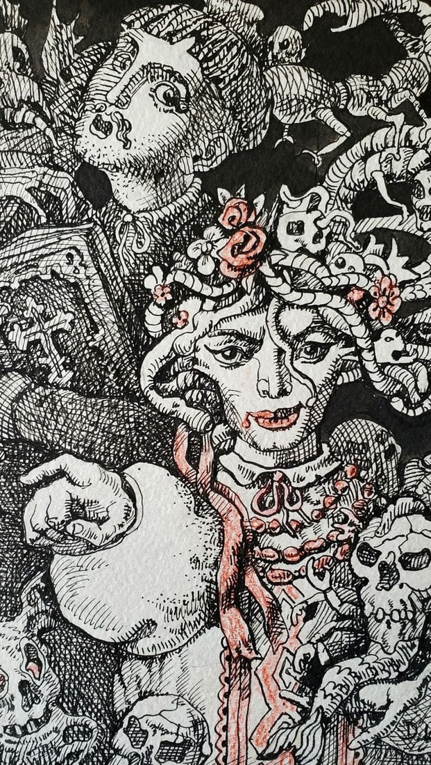 Ink painting Illustration to Gogols Viy Gogol Daniil Litvinov - 3