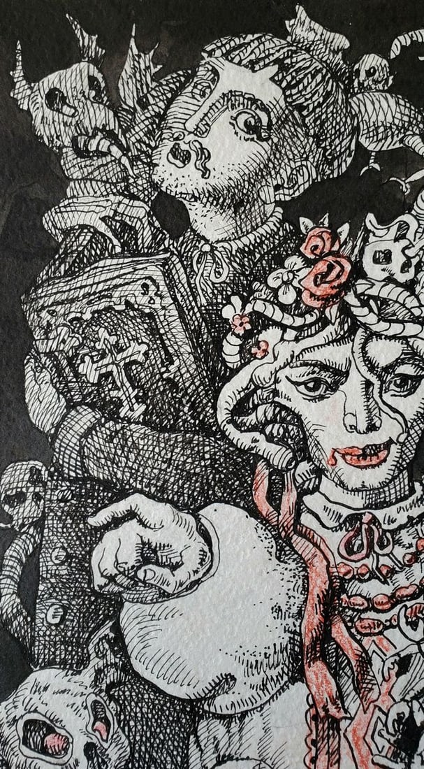 Ink painting Illustration to Gogols Viy Gogol Daniil Litvinov - 4