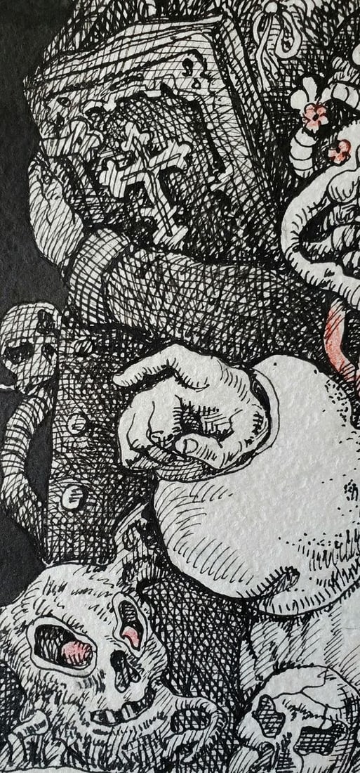 Ink painting Illustration to Gogols Viy Gogol Daniil Litvinov - 5