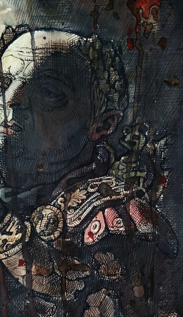 Ink painting Christ before Pilate Daniil Litvinov - 4
